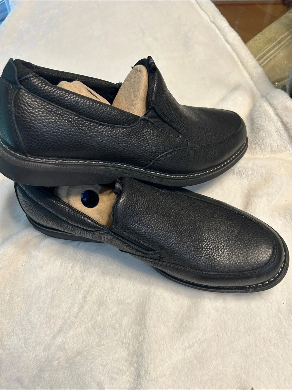 Men's Black leather Slip-On Pebbled Leather Loafers
